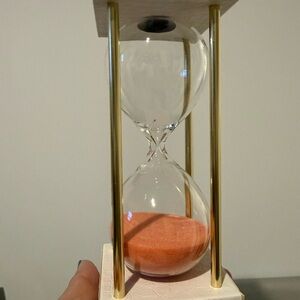 Hourglass with Pink Sand and Gold Accents